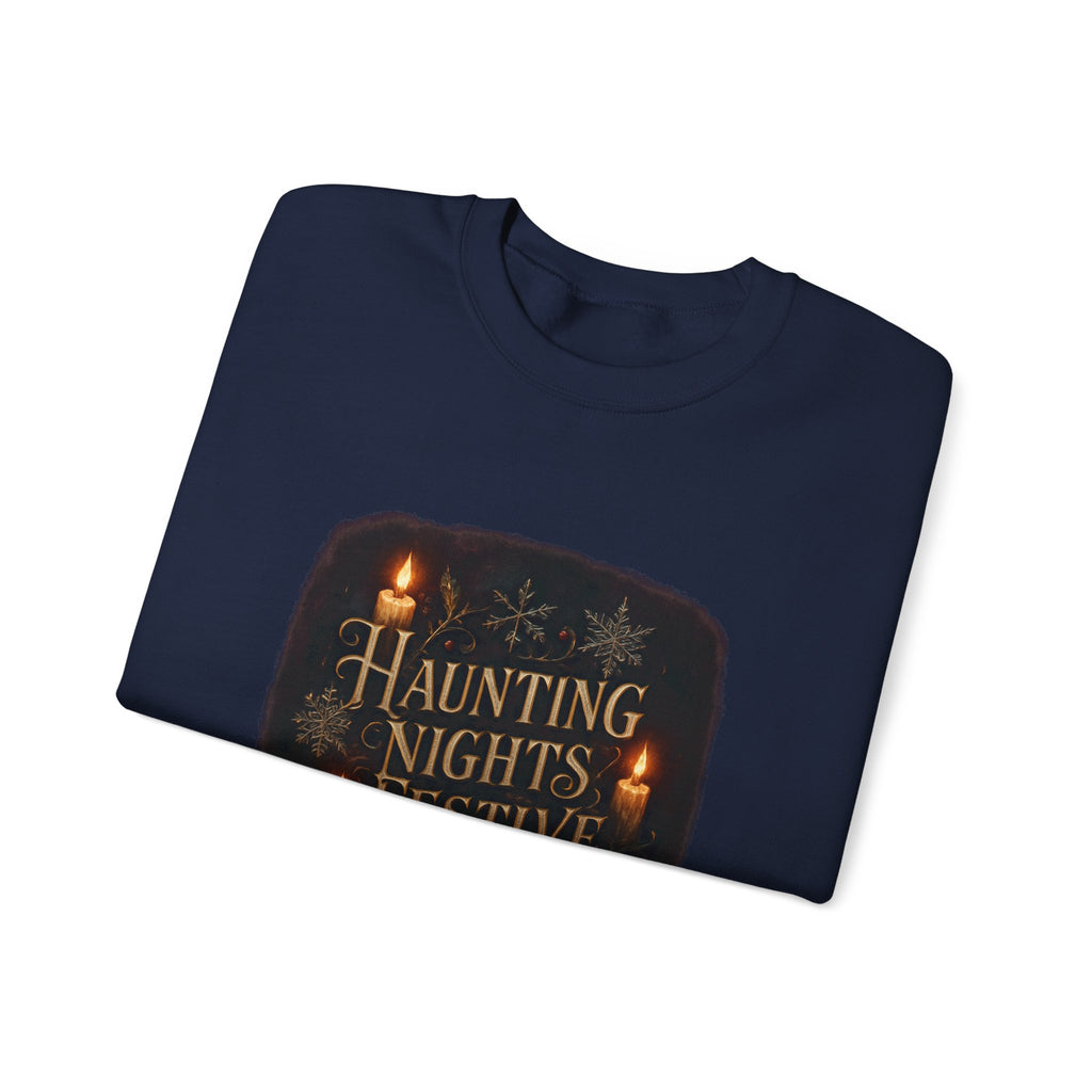 Crewneck Sweatshirt — "Haunting Nights Detective" Halloween Graphic
