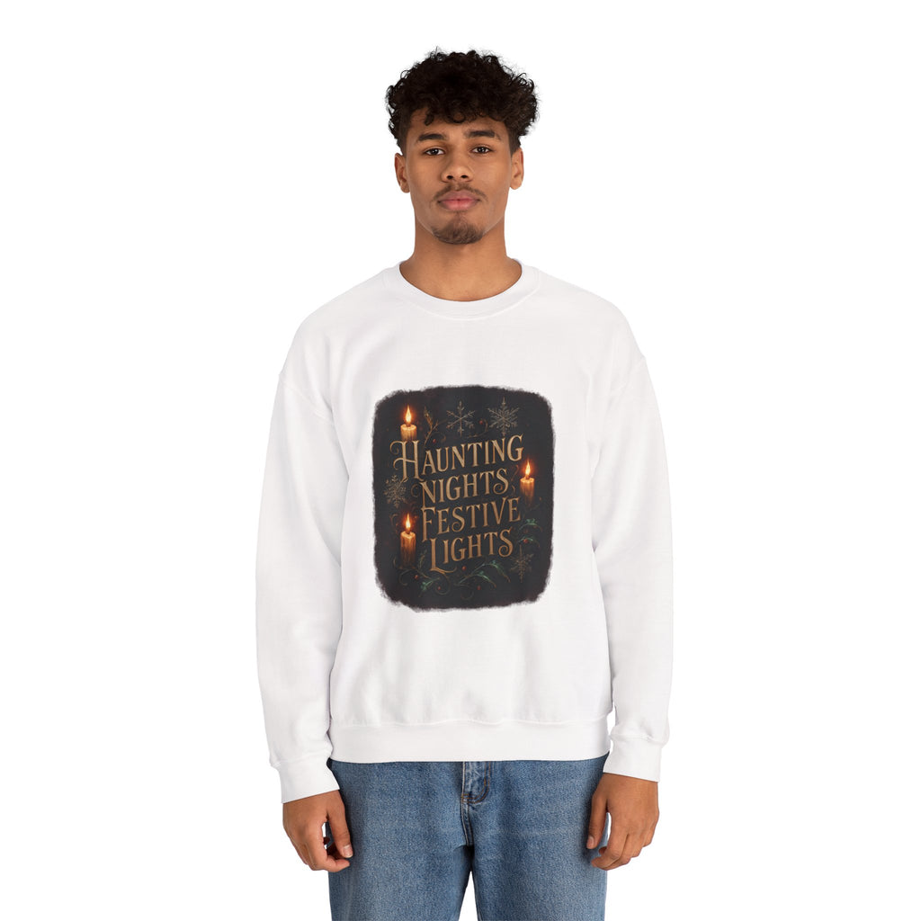 Crewneck Sweatshirt — "Haunting Nights Detective" Halloween Graphic