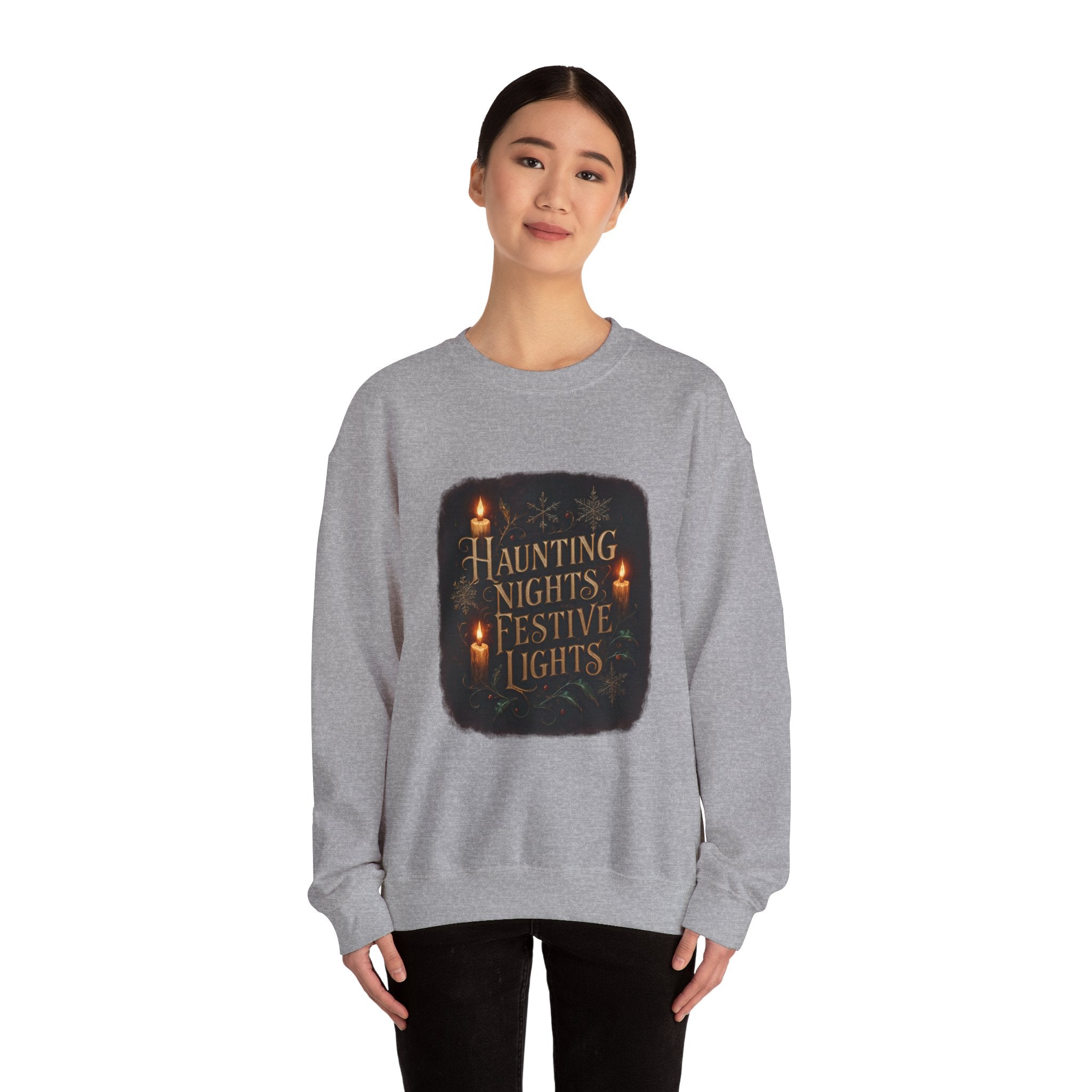 Crewneck Sweatshirt — "Haunting Nights Detective" Halloween Graphic