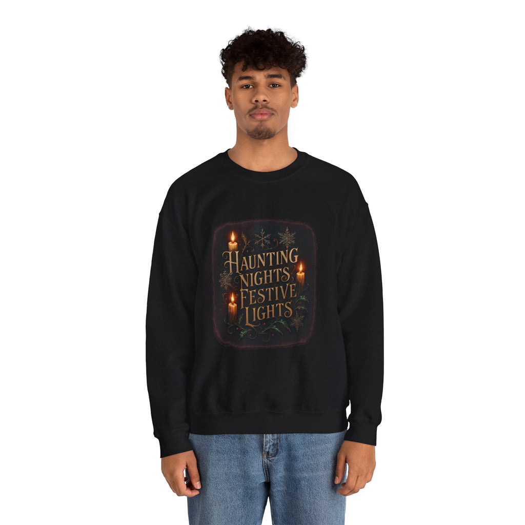 Crewneck Sweatshirt — "Haunting Nights Detective" Halloween Graphic