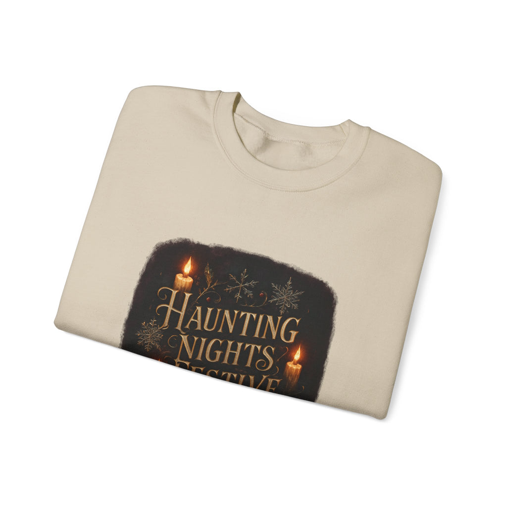 Crewneck Sweatshirt — "Haunting Nights Detective" Halloween Graphic