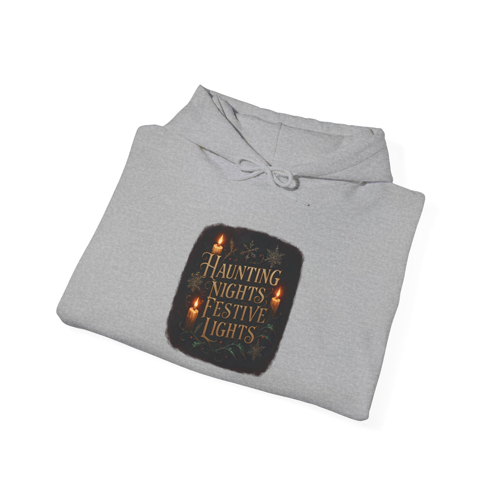 Haunting Nights Festive Lights Hoodie — Spooky Halloween Cozy Sweatshirt