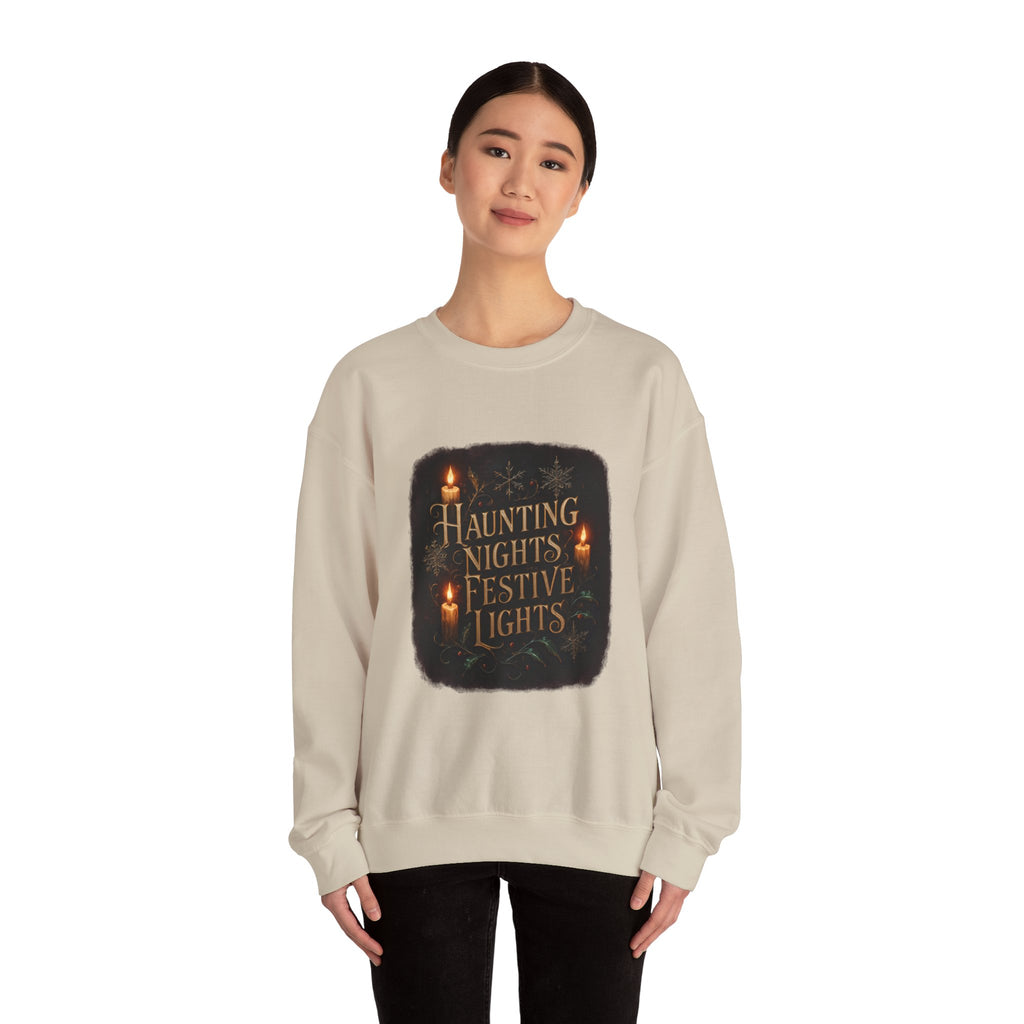 Crewneck Sweatshirt — "Haunting Nights Detective" Halloween Graphic