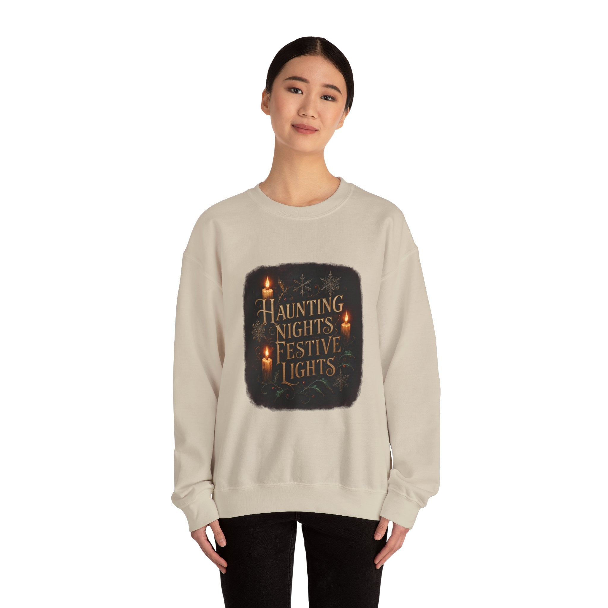 Crewneck Sweatshirt — "Haunting Nights Detective" Halloween Graphic