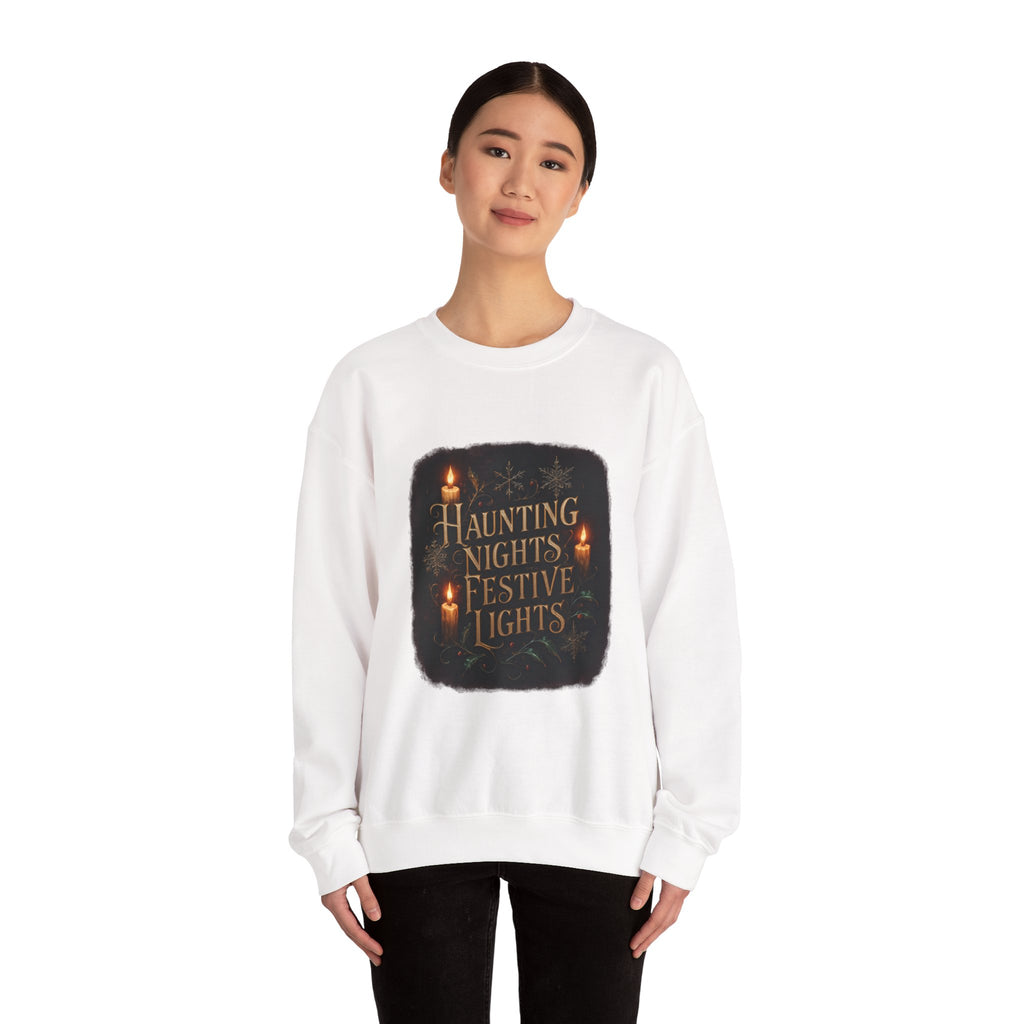 Crewneck Sweatshirt — "Haunting Nights Detective" Halloween Graphic