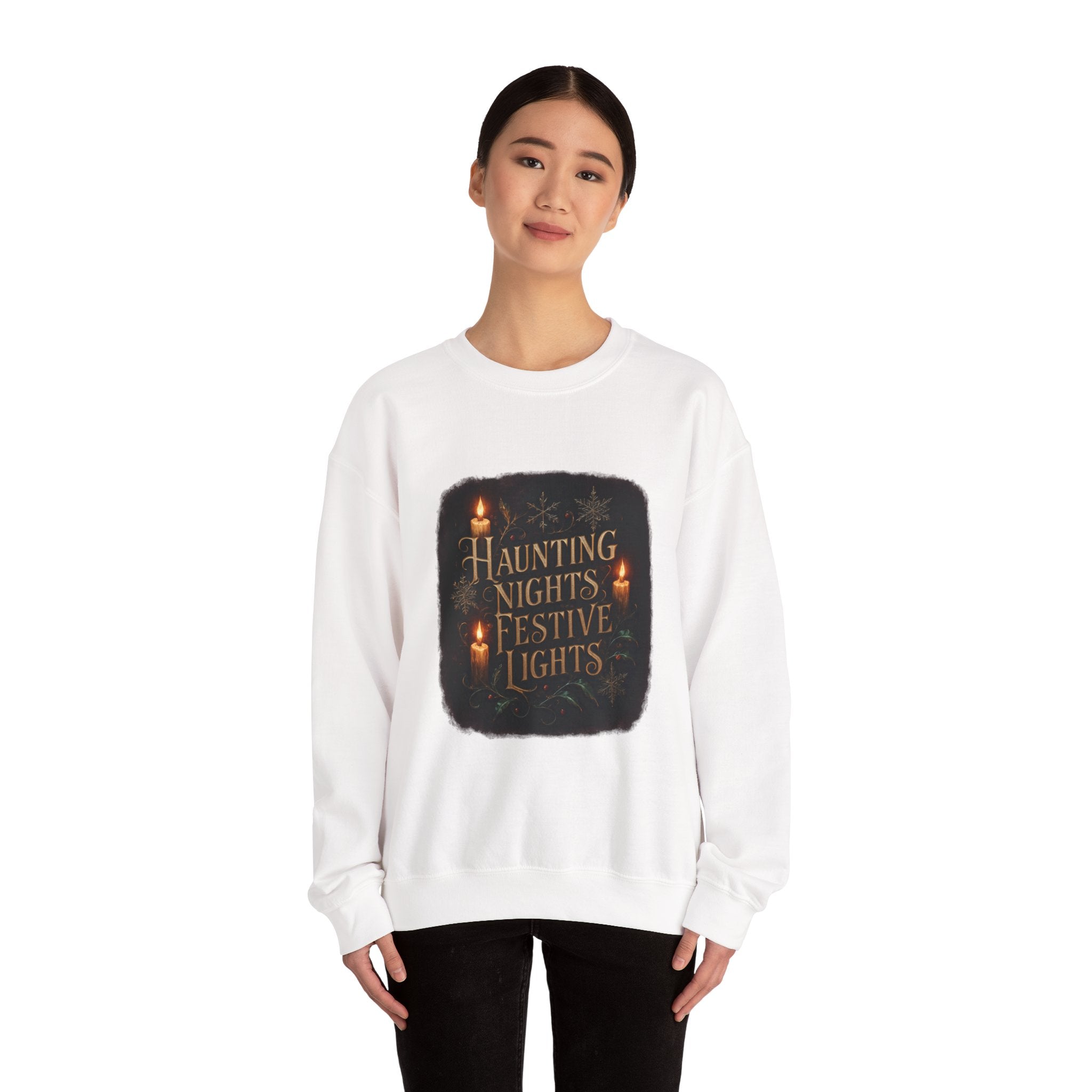 Crewneck Sweatshirt — "Haunting Nights Detective" Halloween Graphic