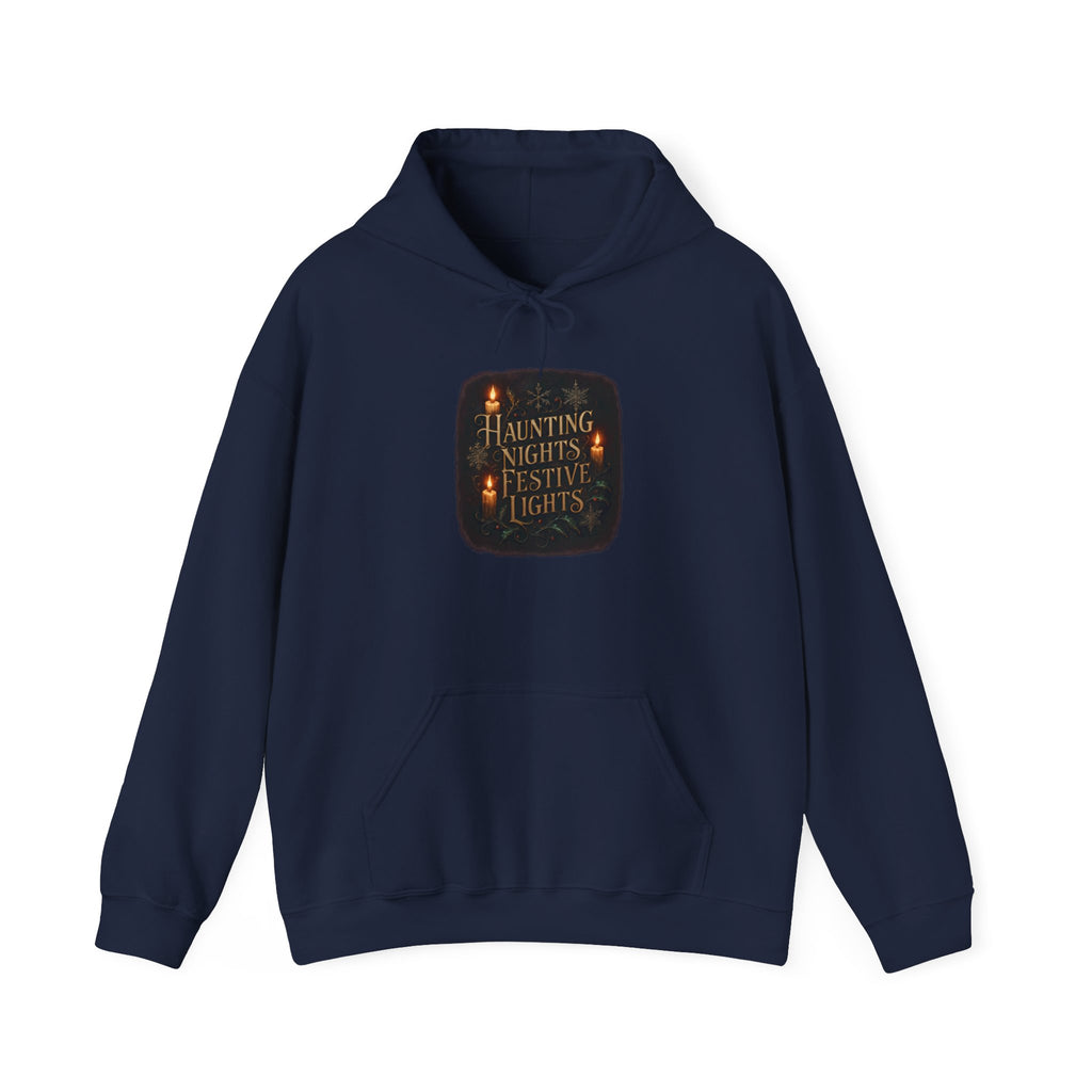 Haunting Nights Festive Lights Hoodie — Spooky Halloween Cozy Sweatshirt