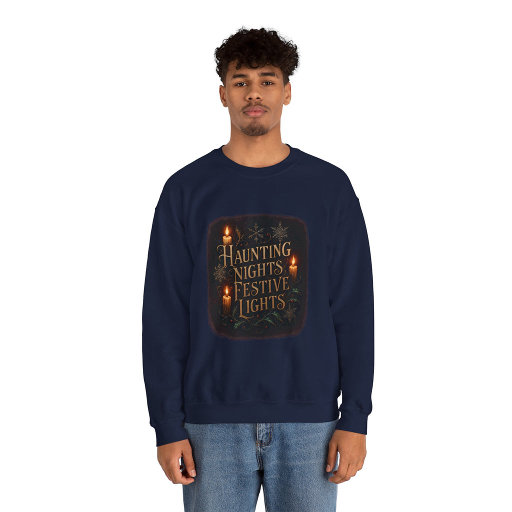 Crewneck Sweatshirt — "Haunting Nights Detective" Halloween Graphic