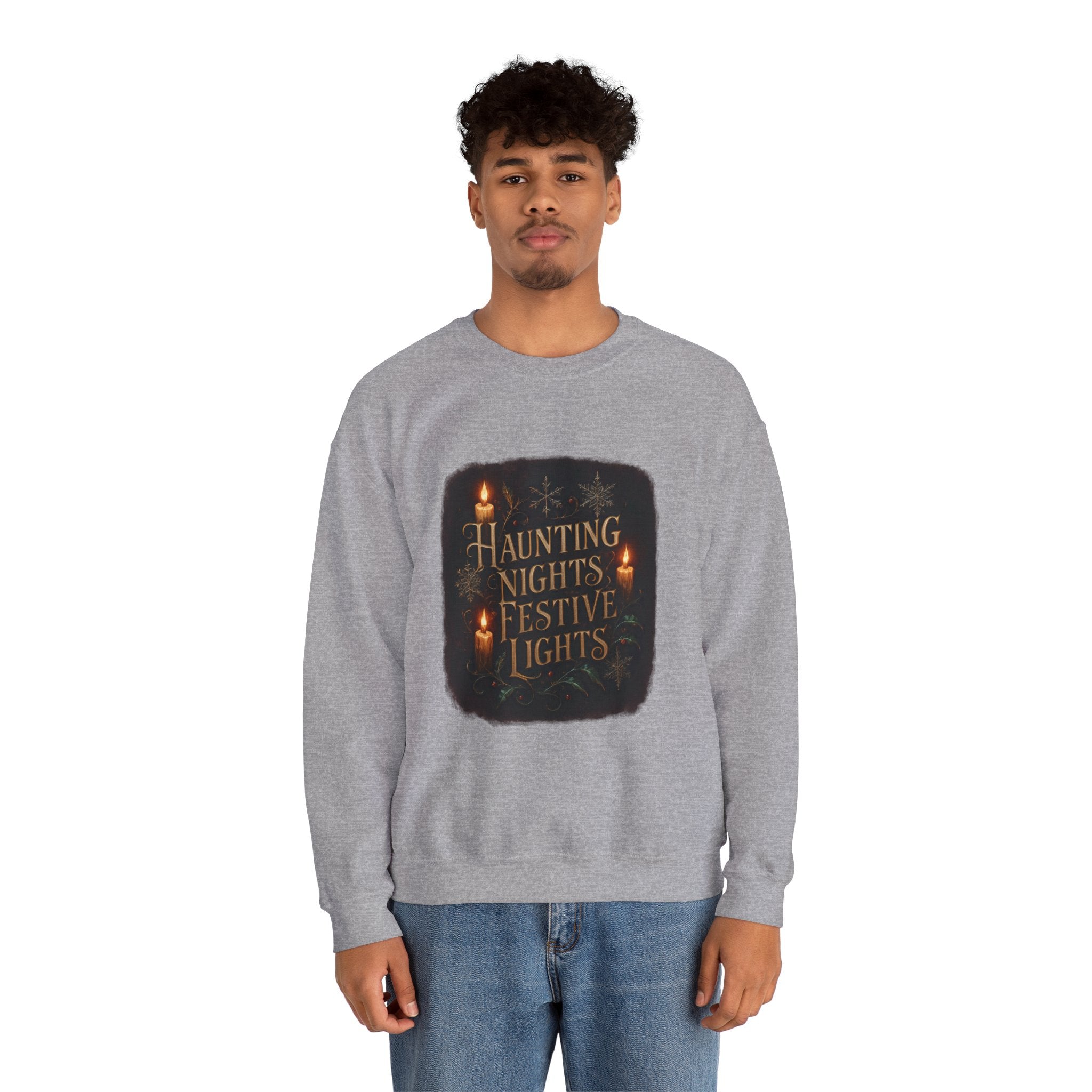 Crewneck Sweatshirt — "Haunting Nights Detective" Halloween Graphic