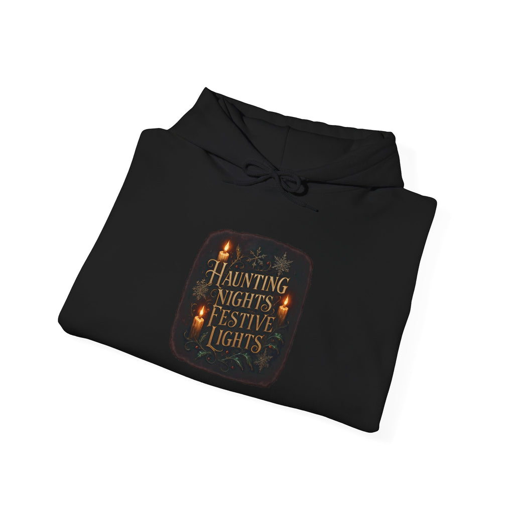 Haunting Nights Festive Lights Hoodie — Spooky Halloween Cozy Sweatshirt
