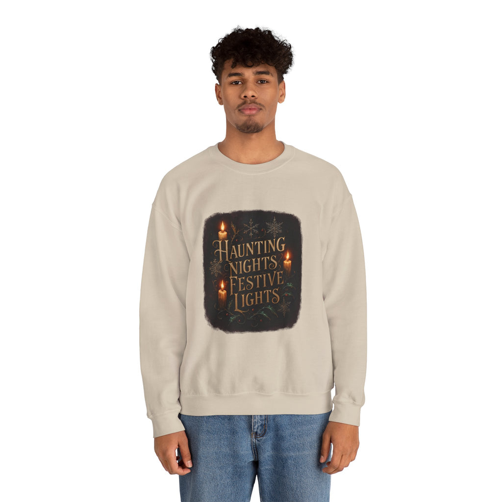 Crewneck Sweatshirt — "Haunting Nights Detective" Halloween Graphic